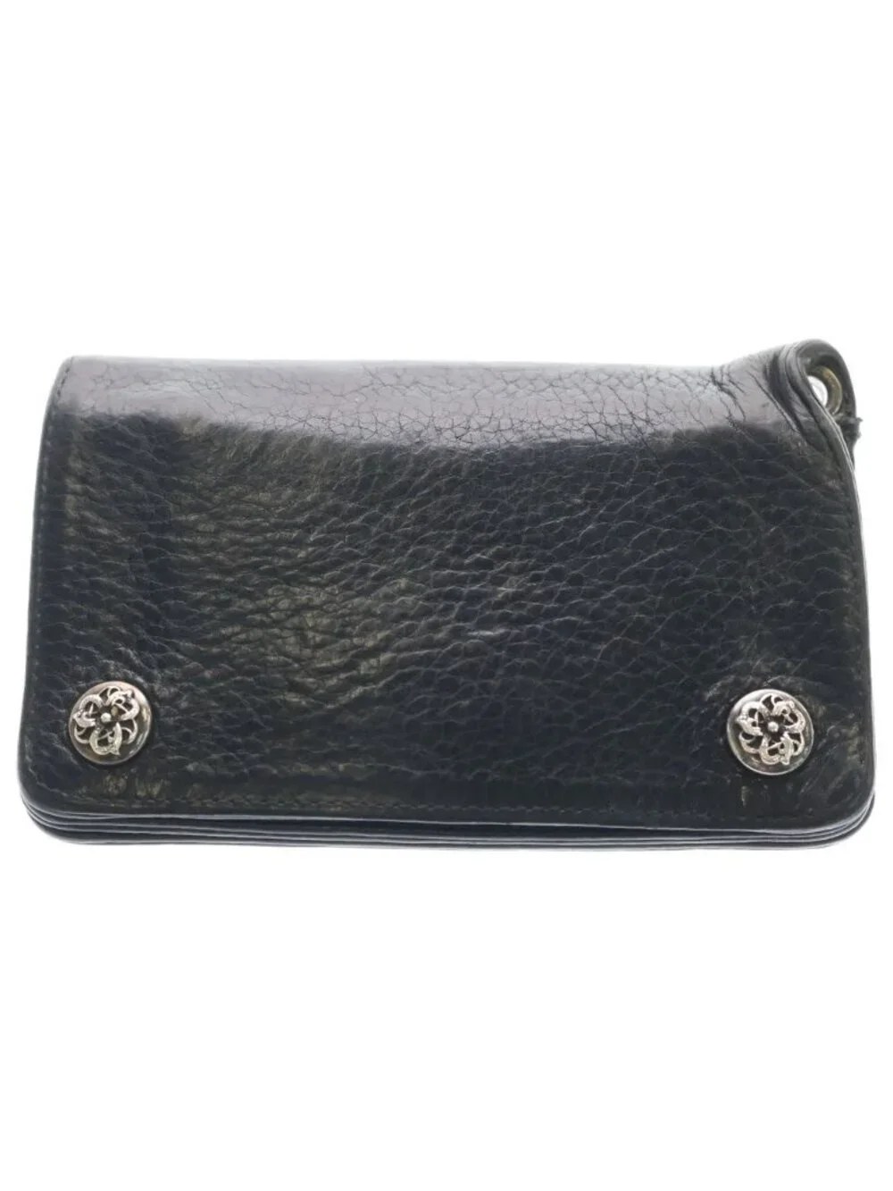 Chrome Hearts Celtic Ball Button Leather Wallet Black